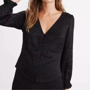 Madewell BNWT Black Polka Dot Blouse a Sizw 6